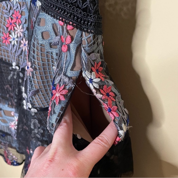 Self-Portrait Floral Vine Overlay Layered Ruffle Dress Worn by Hillary Dress - Picture 7 of 15